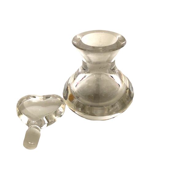 Orrefors Sweden Thick Blown Handmade Art Glass Perfume Bottle Heart Stopper - Picture 7 of 8